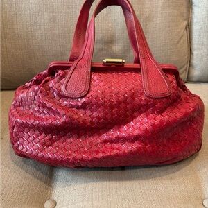 Elliott Lucca Woven Satchel with Top Handles